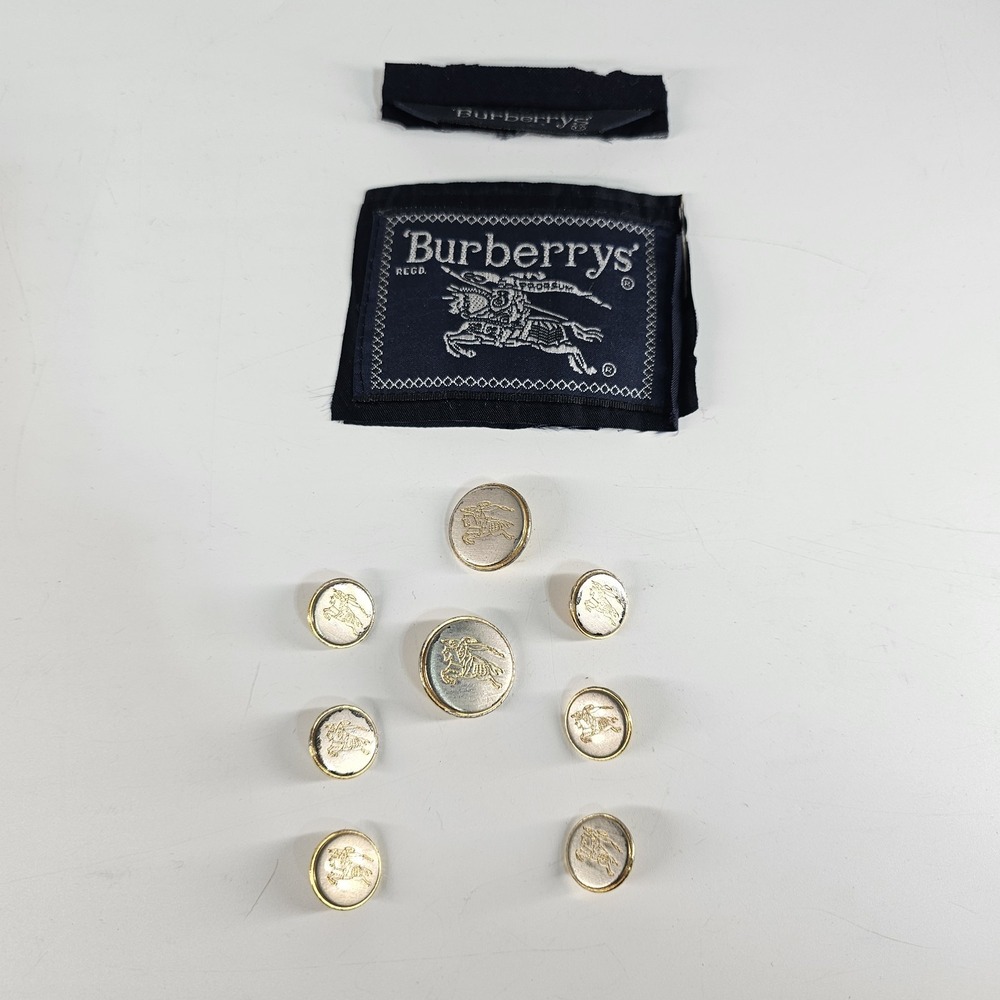 Vtg Burberrys London Gold Metal Tone Replacement 8 Buttons Equestrian Knight